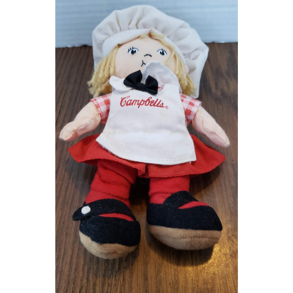 Campbell's Soup Kids Girl Chef Vintage 1999 Fabric Beanbag Plush Doll - Picture 2 of 3